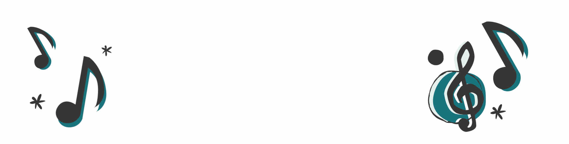 bannière de titre comportant des notes de musique stylisées, illustrant le formulaire de contact du choeur mixte de Rossens
